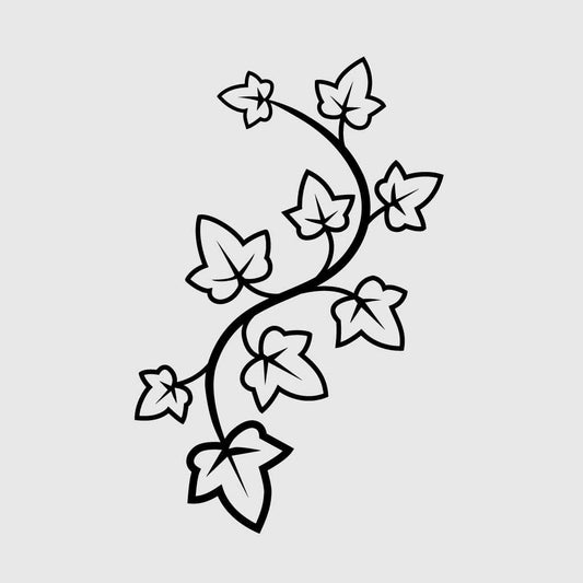 Ivy Leaf Vine Line Art Vector | Botanical Floral SVG for Crafts