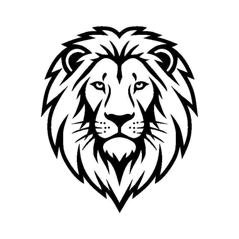 Lion Head Vector | Bold Tribal Lion Illustration | SVG PNG for Cricut and Tattoo Design