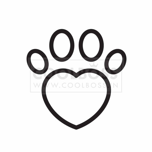 Heart Paw Print SVG Cut File | Heart Dog Paw Print Outline Vector PNG EPS | Cricut & Silhouette