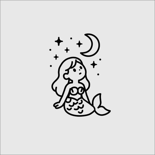 Cute Mermaid SVG PNG Digital Download
