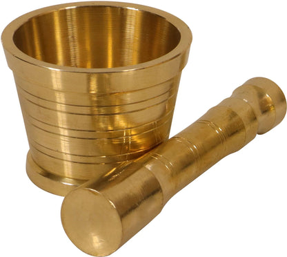 Premium Brass Mortar and Pestle Set | Traditional Spice Grinder & Herb Crusher