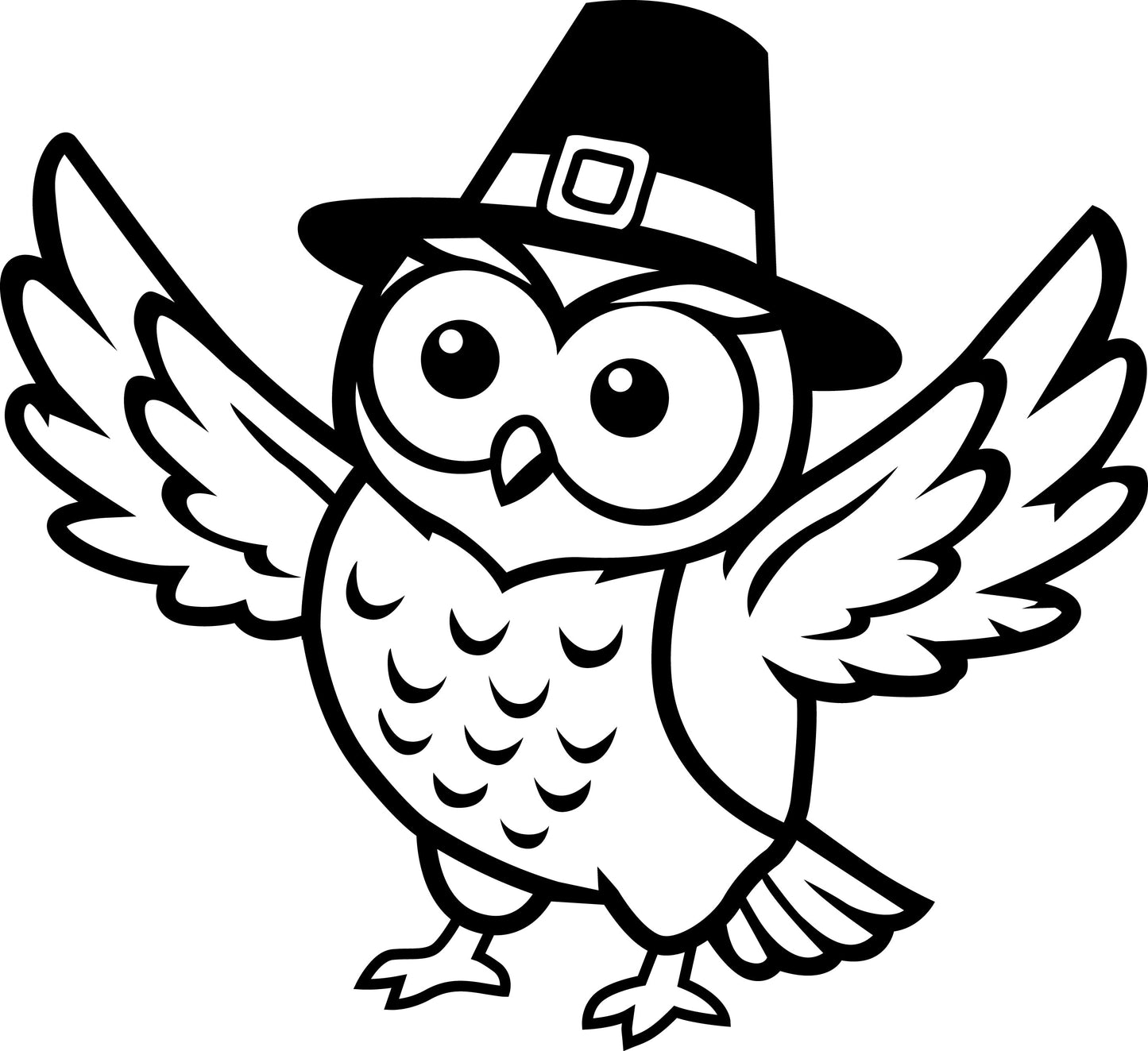 Cute Pilgrim Owl SVG | Thanksgiving Clipart