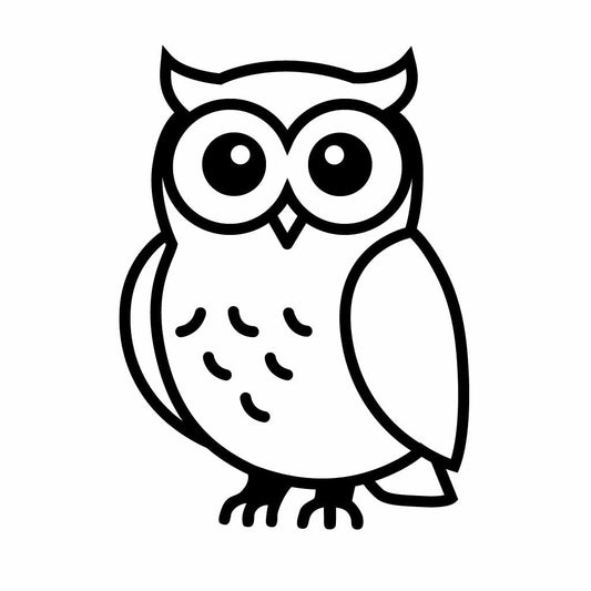 Cute Owl Line Art Vector | Minimalist Owl SVG PNG | Outline Owl Clipart | Printable Owl Design