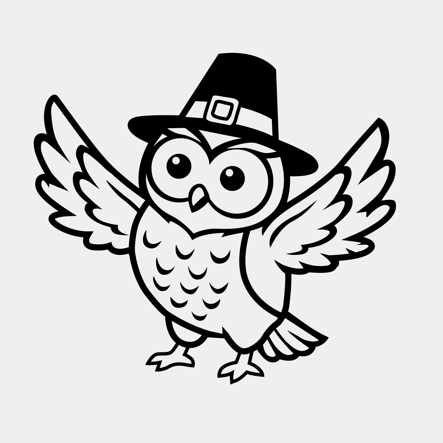 Cute Pilgrim Owl SVG | Thanksgiving Clipart