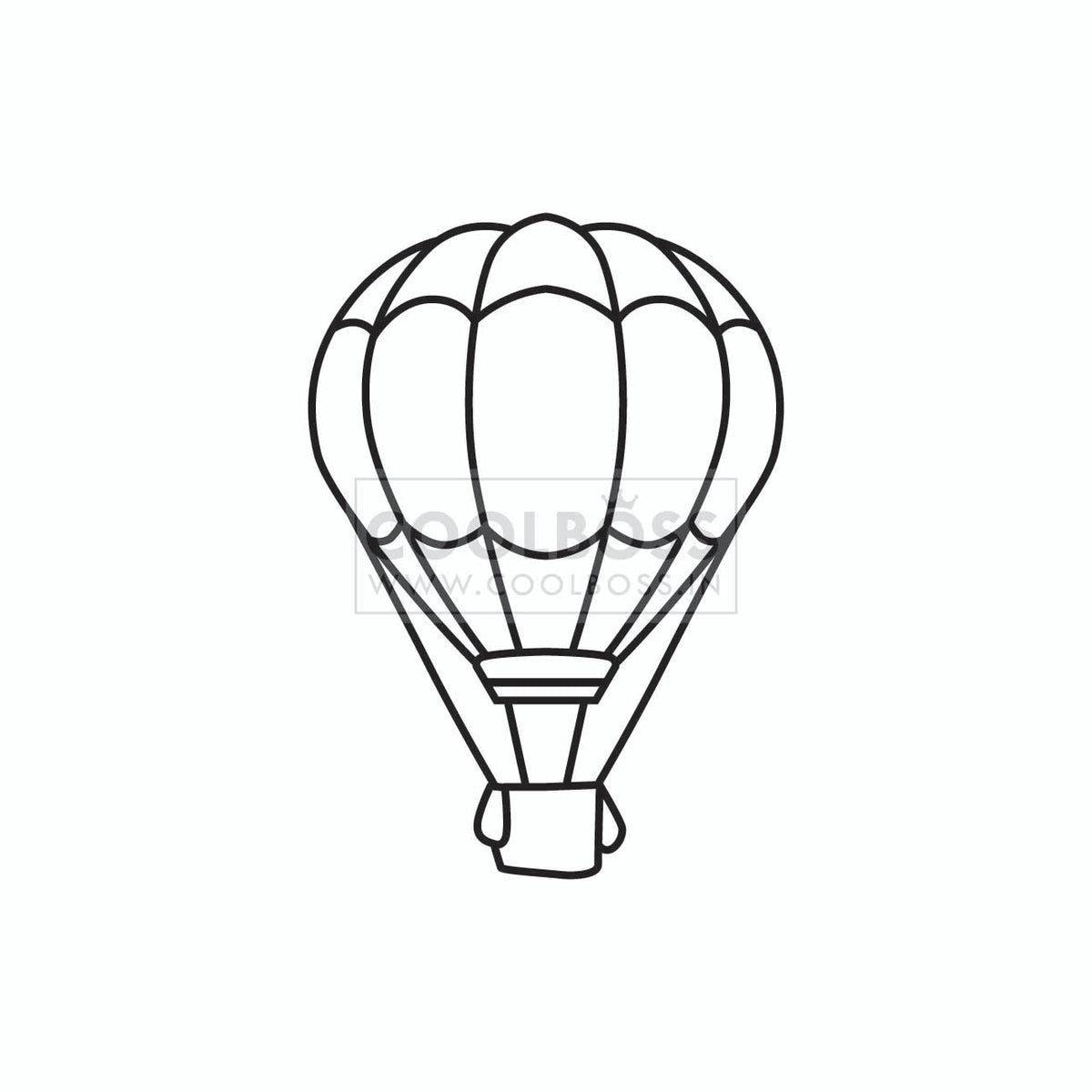 Hot Air Balloon SVG Cut File | Hot Air Balloon Outline Vector PNG EPS | Cricut & Silhouette