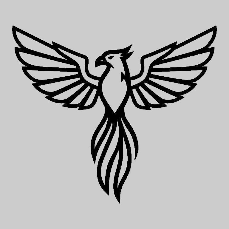Phoenix Bird SVG | Rising Phoenix Vector | Fire Bird Silhouette or Cricut & Laser Cutting