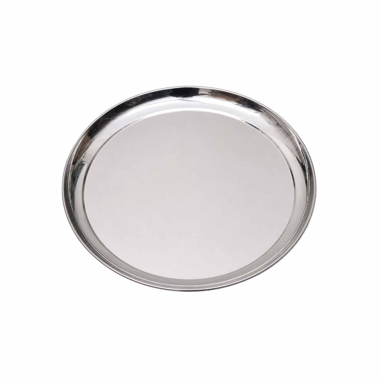 12″ Round Stainless Steel Thattu | Multipurpose Thali Plate