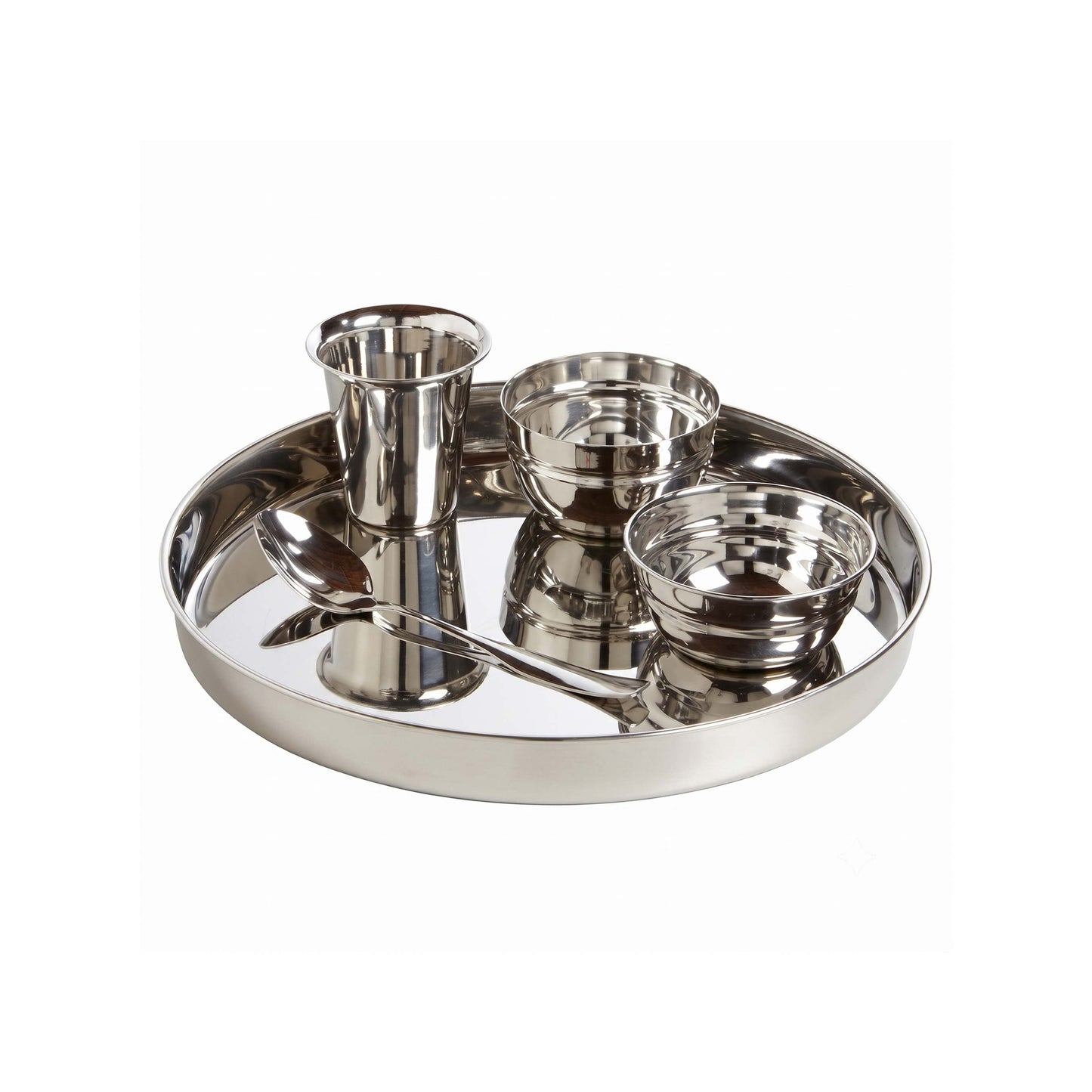 5-Piece Stainless Steel Thali Set – Traditional Indian Dinnerware
