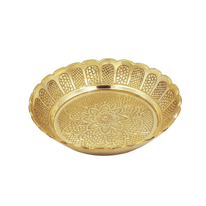 Prasadham Plate Brass 6 inches