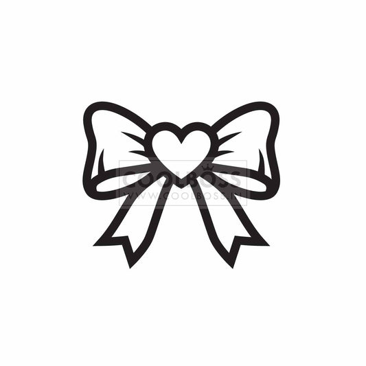 Heart Ribbon Bow SVG & PNG Cut File for Cricut & Silhouette | Coquette Ribbon Vector Outline