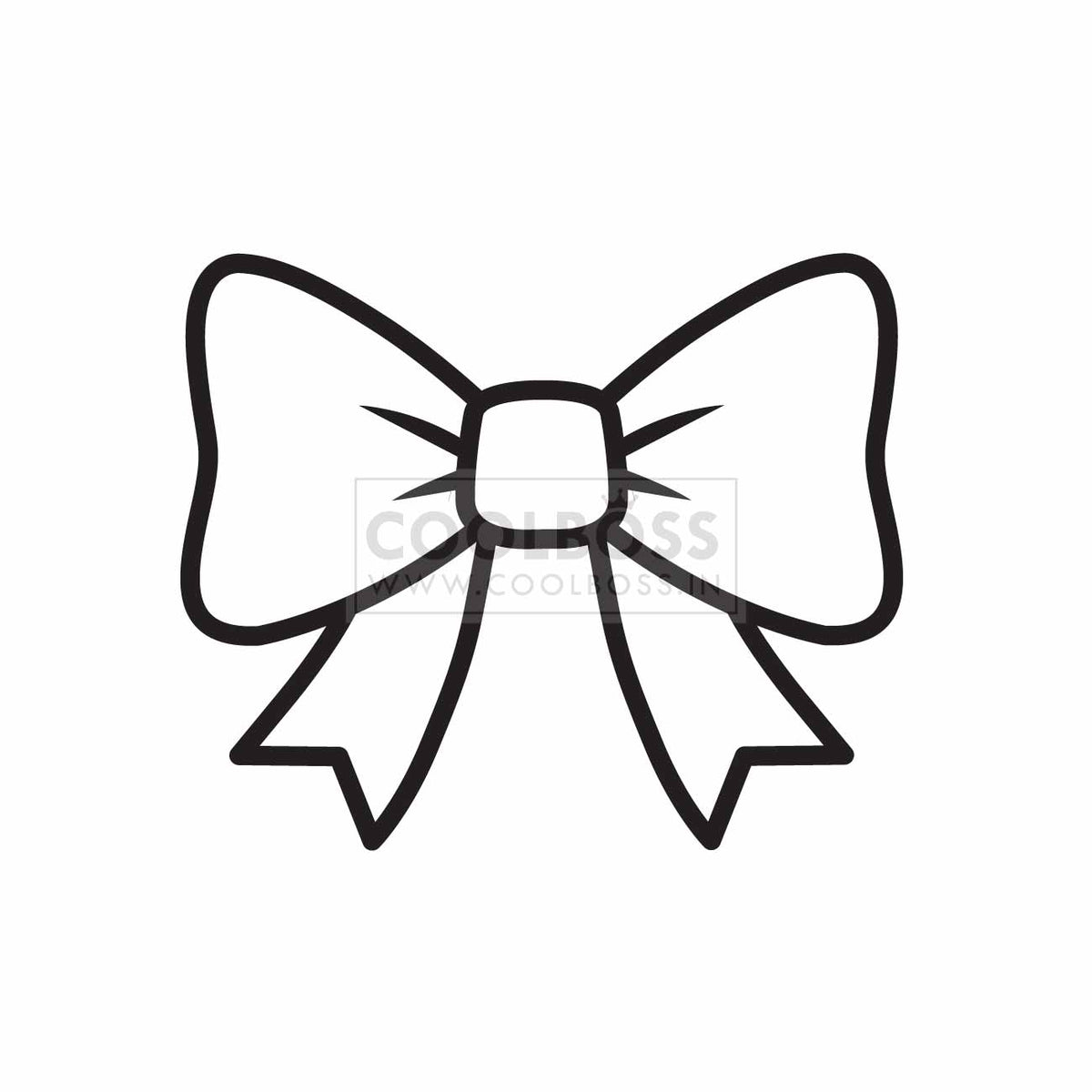 Ribbon Bow SVG Cut File | Classic Ribbon Bow Outline Vector PNG EPS | Cricut & Silhouette