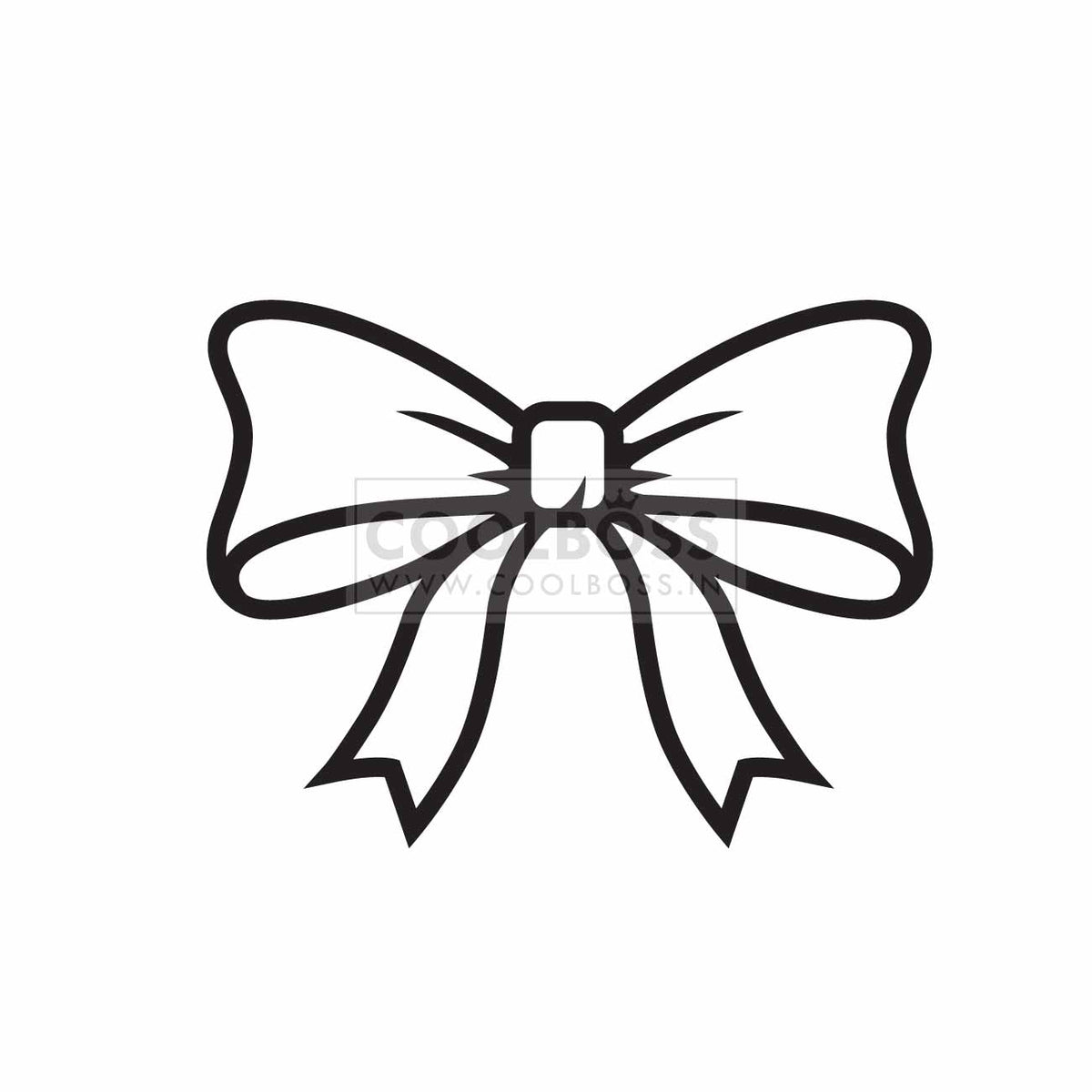 Ribbon Bow SVG Cut File | Classic Ribbon Bow Outline Vector PNG EPS | Cricut & Silhouette