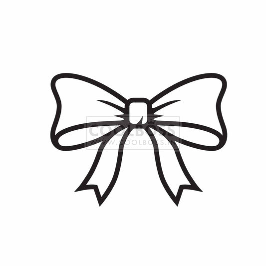 Ribbon Bow SVG Cut File | Classic Ribbon Bow Outline Vector PNG EPS | Cricut & Silhouette