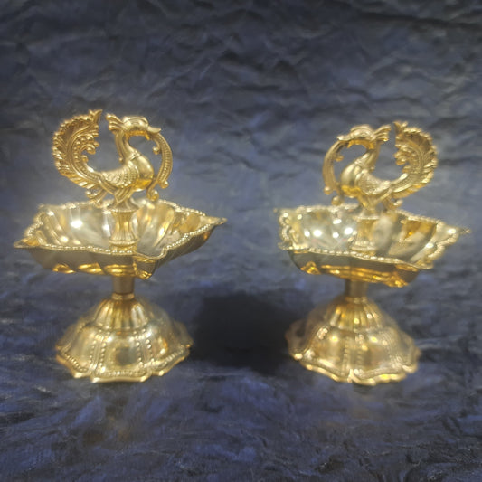 Peacock Diya 10cm Height