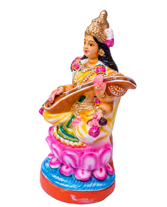 17.5" Paper Mache Saraswati Golu Doll