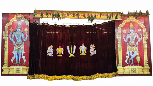 Handcrafted Vadakalai Vishnu Altar Screen 12x7ft