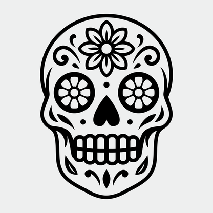 Sugar Skull SVG | Day of the Dead Vector | Floral Skull Clipart for Cricut