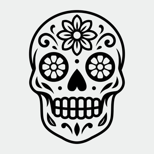Sugar Skull SVG | Day of the Dead Vector | Floral Skull Clipart for Cricut