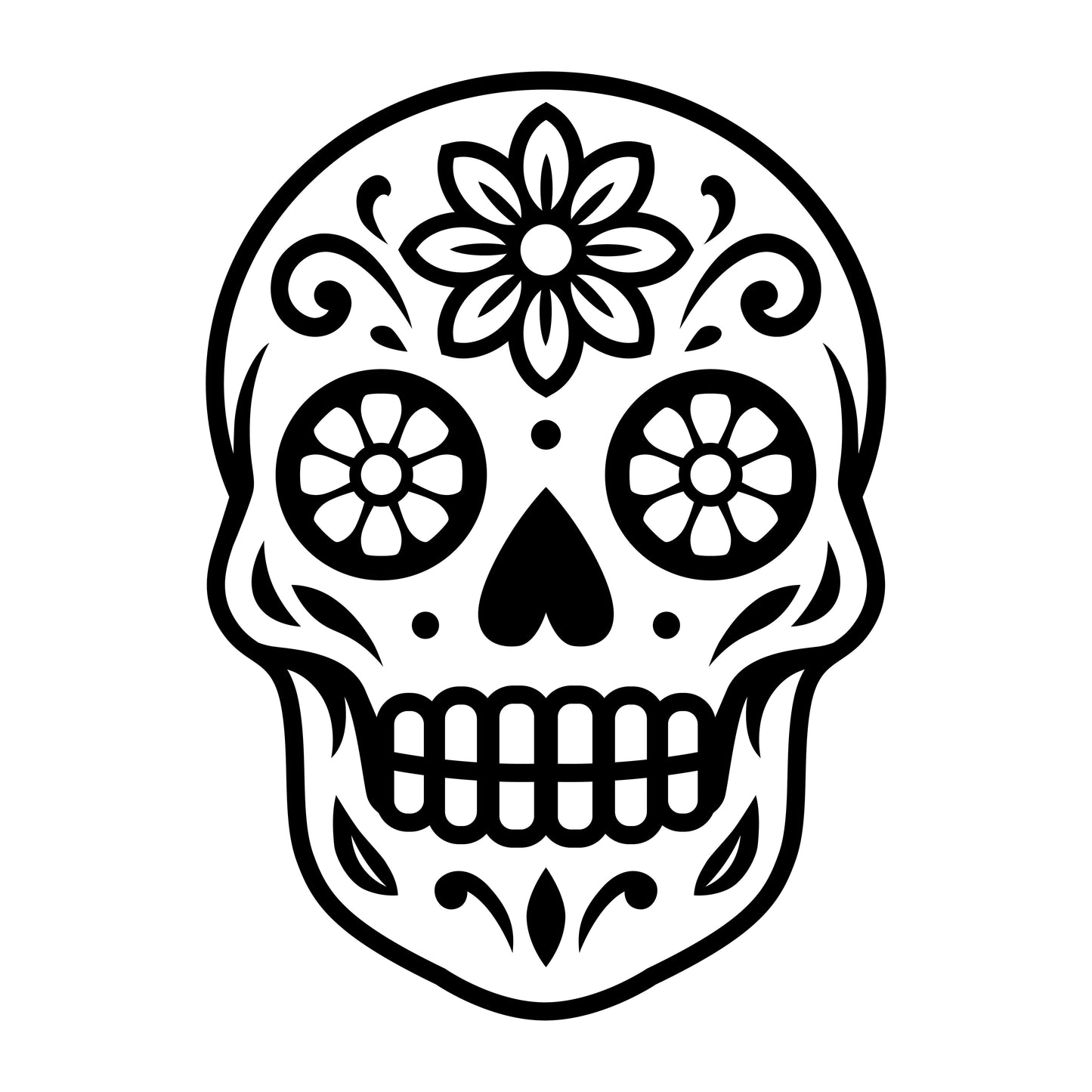 Sugar Skull SVG | Day of the Dead Vector | Floral Skull Clipart for Cricut