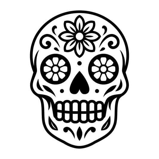Sugar Skull SVG | Day of the Dead Vector | Floral Skull Clipart for Cricut