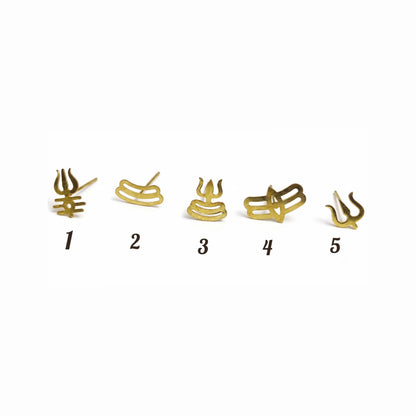 Brass Tripundra Vibhuti Pattai Forehead Stamp Set