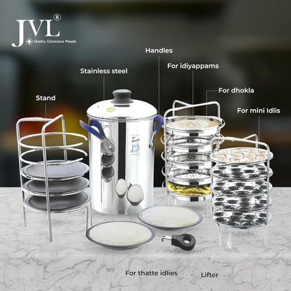 JVL Premium Stainless Steel Multi Steamer Set