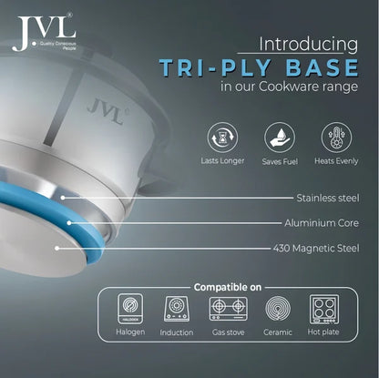 JVL Premium Stainless Steel Multi Steamer Set