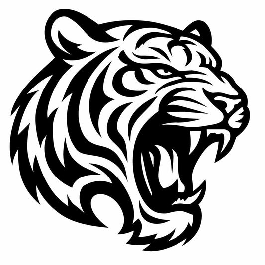 Roaring Tiger SVG Tribal Animal Vector