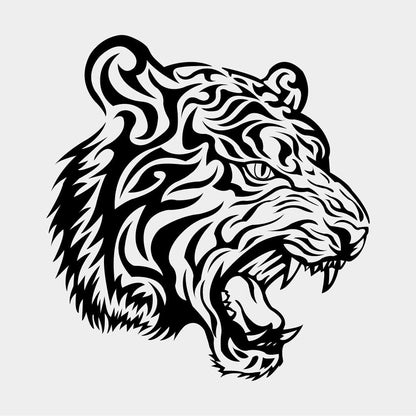 Roaring Tiger SVG Tribal Animal Vector