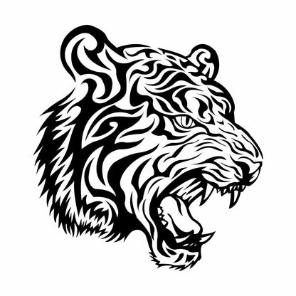 Roaring Tiger SVG Tribal Animal Vector