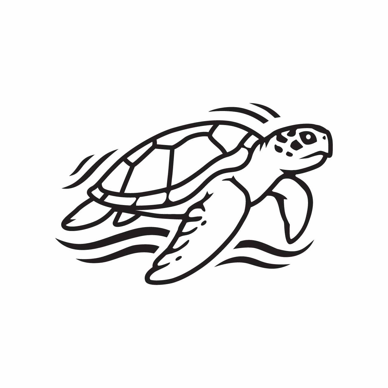 Swimming Turtle PNG SVG Digital Download