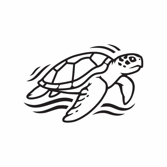 Swimming Turtle PNG SVG Digital Download
