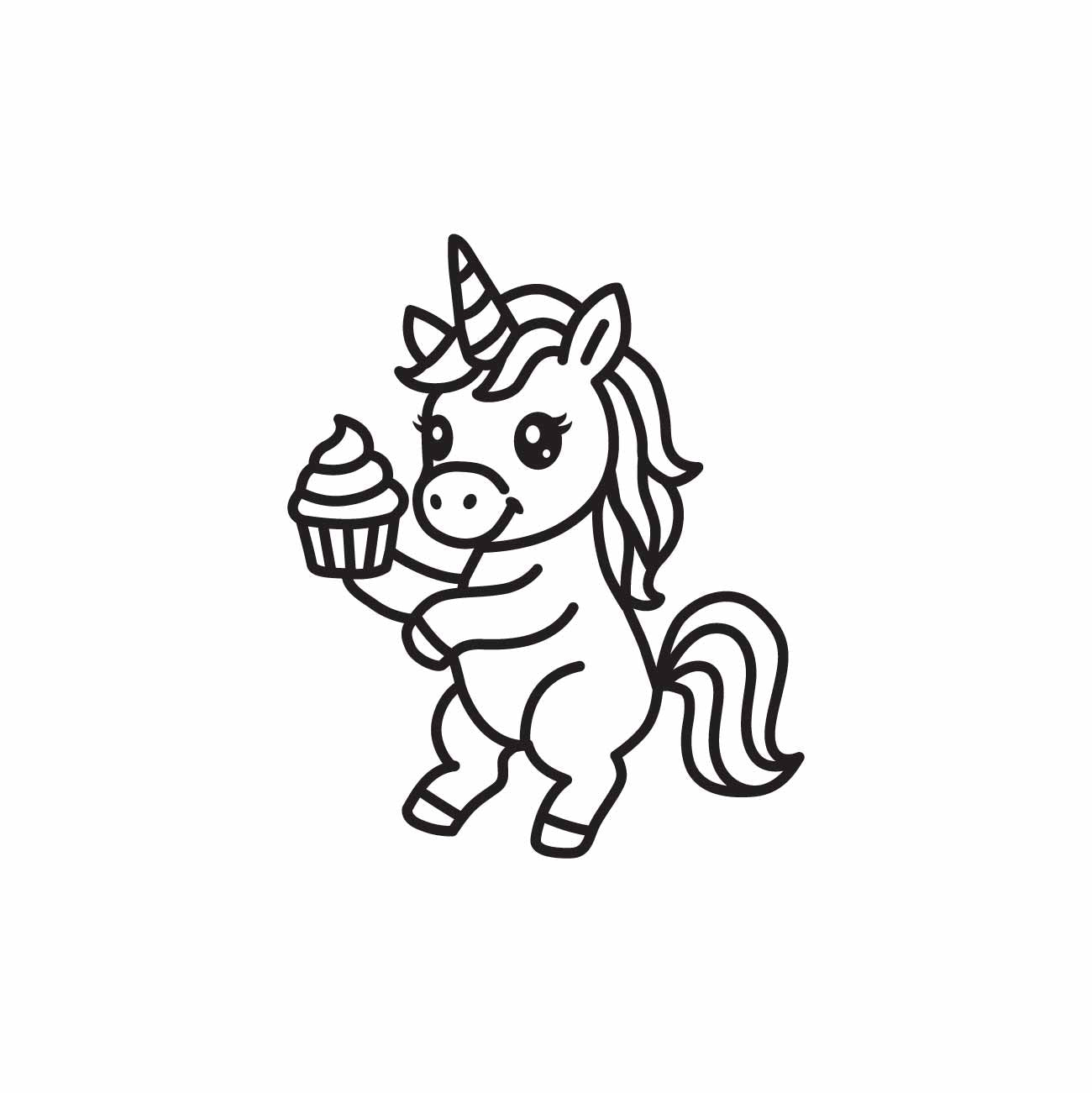Cute Unicorn SVG PNG Instant Download