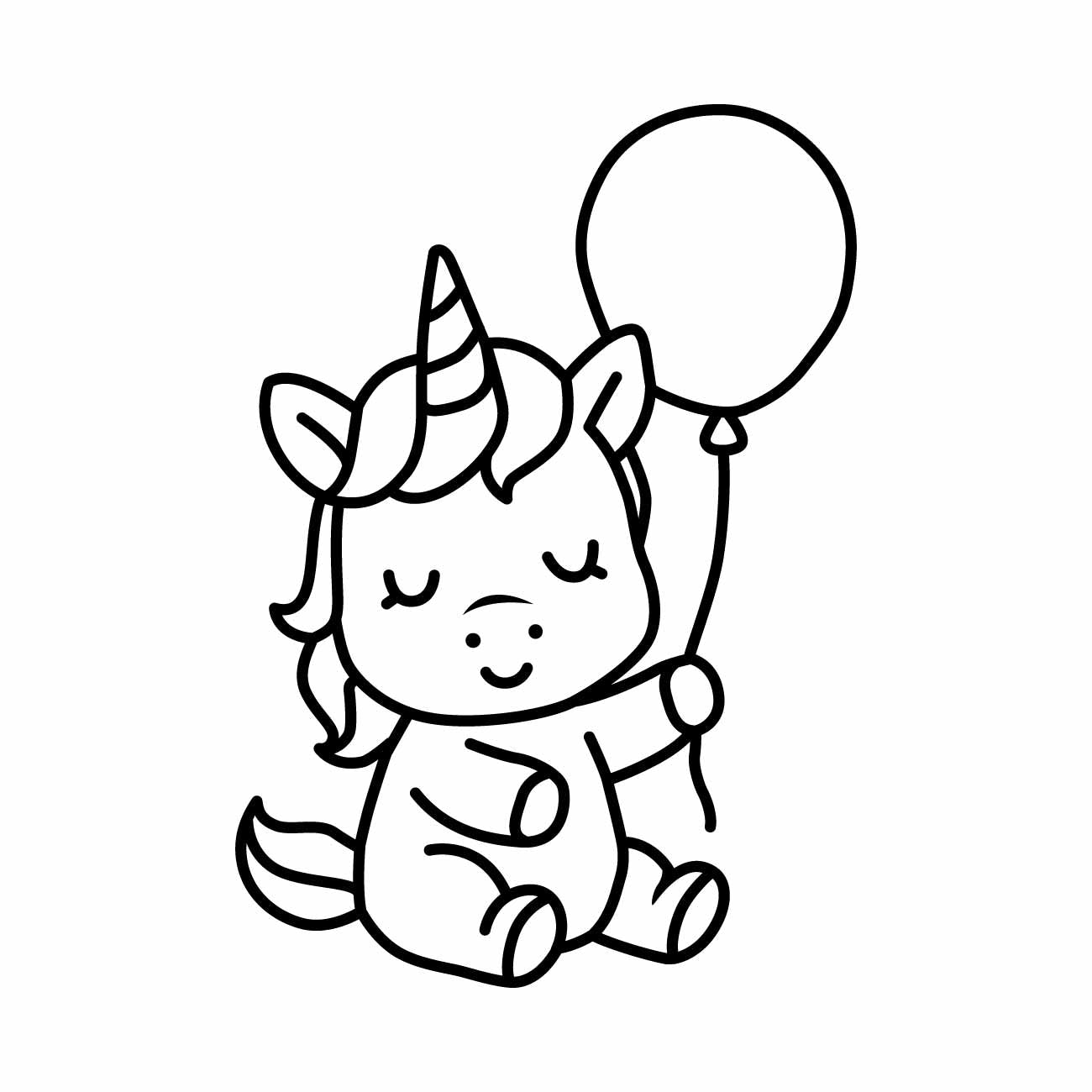 Cute Unicorn SVG PNG EPS Clipart | Baby