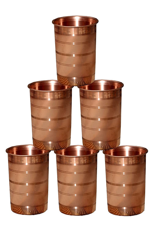 Copper Water Glass 6 pcs Set