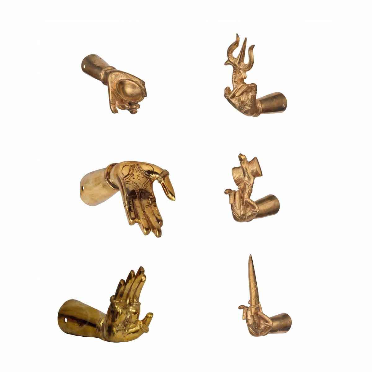 Pure Brass Hastham Hand Set for Deity Decoration (3.5 Inches) – Hindu God Alangaram Accessorie