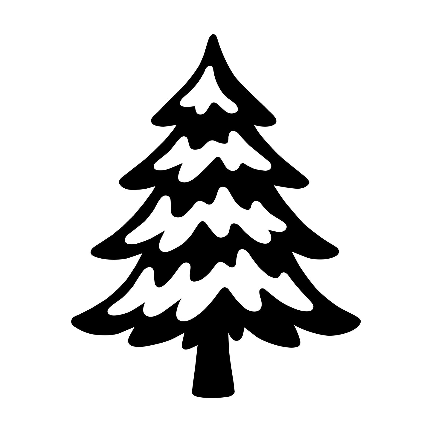 Christmas Tree Silhouette SVG Winter Pine Tree Vector