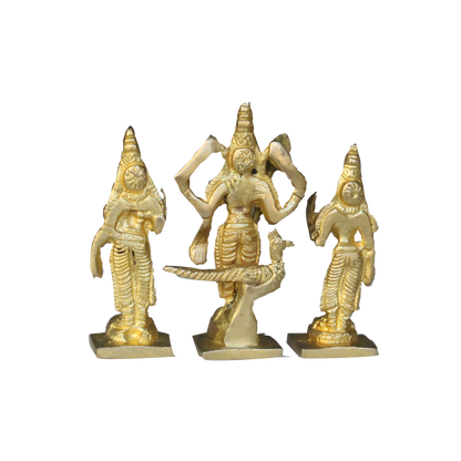 Murugan Valli Deivaanai Statue Brass 4.5 inches