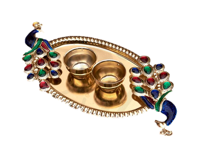 Peacock Design Pooja Thali 6.5 inches