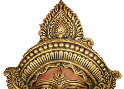 Durga Face Statue Brass 25 cm