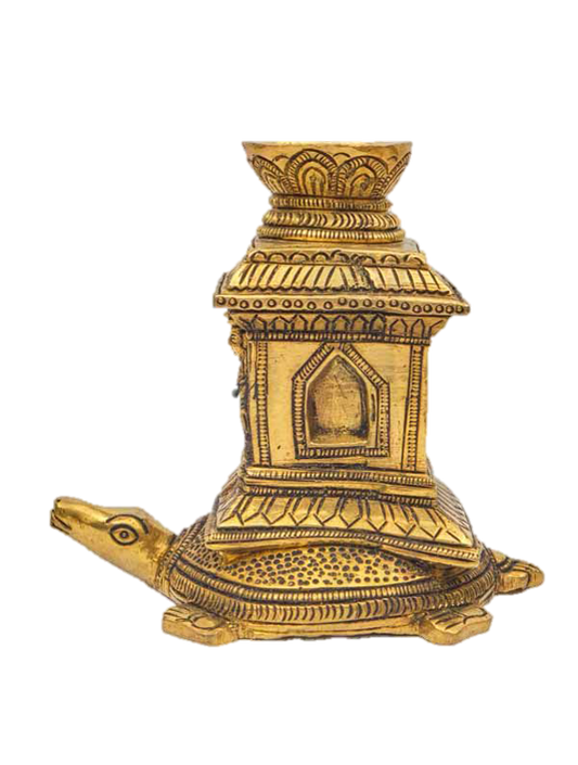 Tortoise Dulasi Madam Diya Brass 4 Inches
