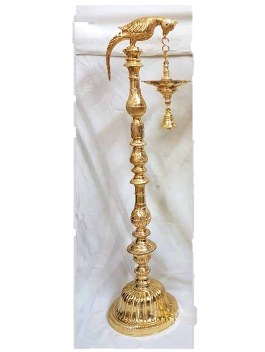 Hanging Parrot Diya Brass 3 Feet