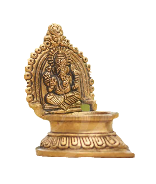 Lord Ganesha Vilakku Brass 4 inches