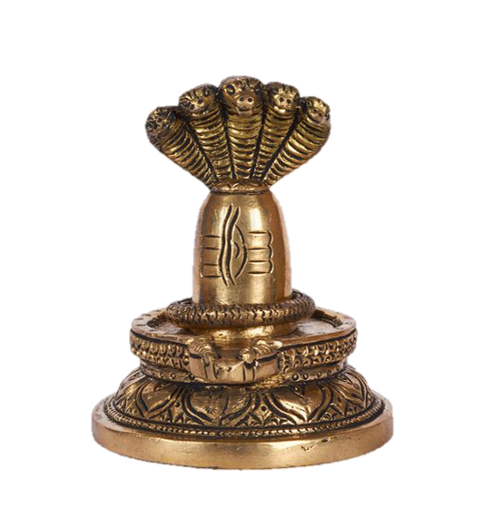 Shiva Lingham Statue Brass 4.5 Inches
