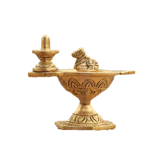 Lingham With Nandi Standing Vilakku Brass 4.2 inches