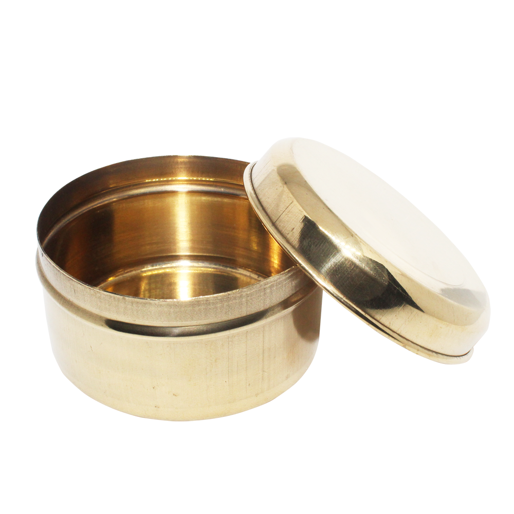 Brass Storage Box, 12 pcs, with lid, 100 ml