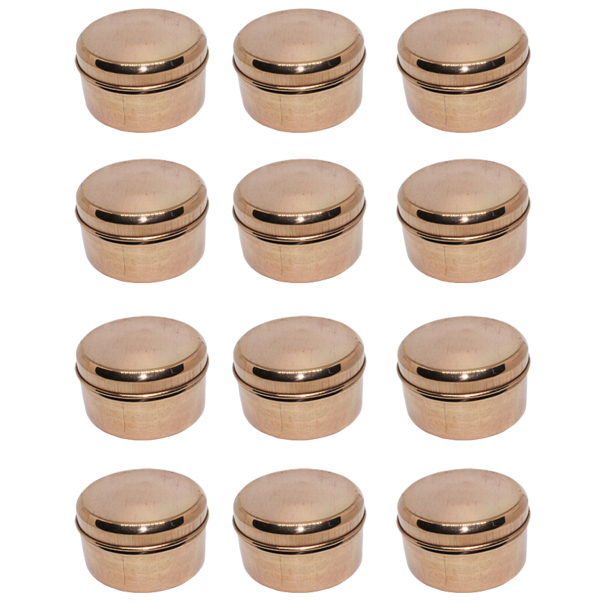 Copper Storage Box, 12 pcs, with lid, 100 ml