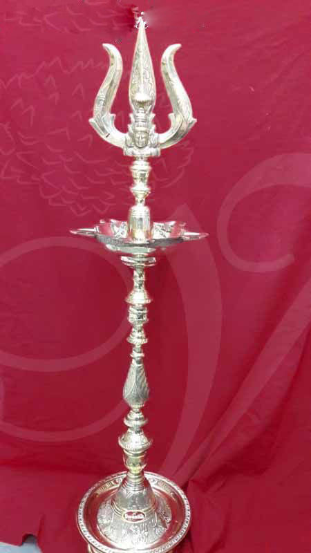Thrisulam Head Brass Diya