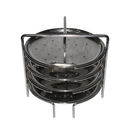 Idiyappam Plate, Stainless Steel, 4 Plates with Stand