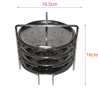 Idiyappam Plate, Stainless Steel, 4 Plates with Stand